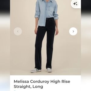 Kut From The Kloth NWT Melissa Straight Leg Courdoray Size 10 Black